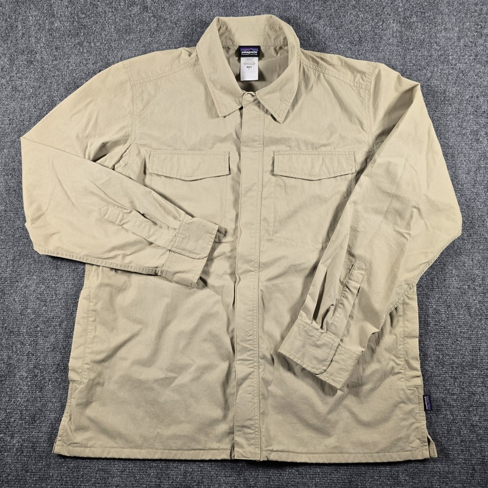 Patagonia Men's Organic Cotton Nylon Shirt Jacket Khaki Tan Large L
